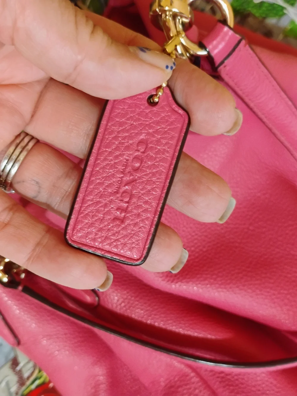 Coach Hot Pink Pebbled Leather Hobo with Gold Hardware